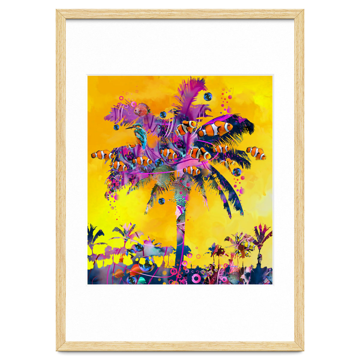 Purple Palm with Fish