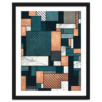 Random Pattern - Copper, Marble, and Blue Concrete