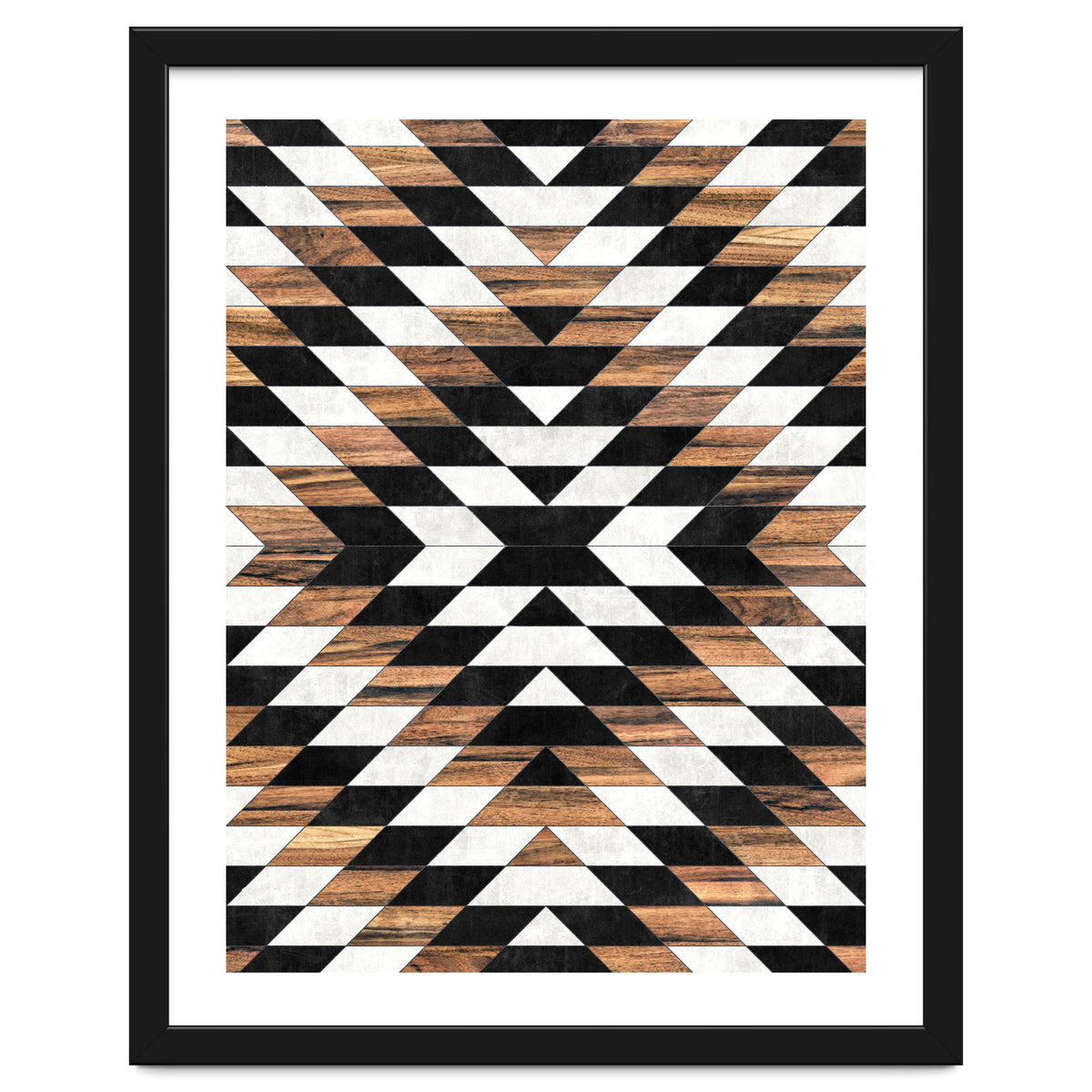 Urban Tribal Pattern No.13 - Aztec - Concrete and Wood