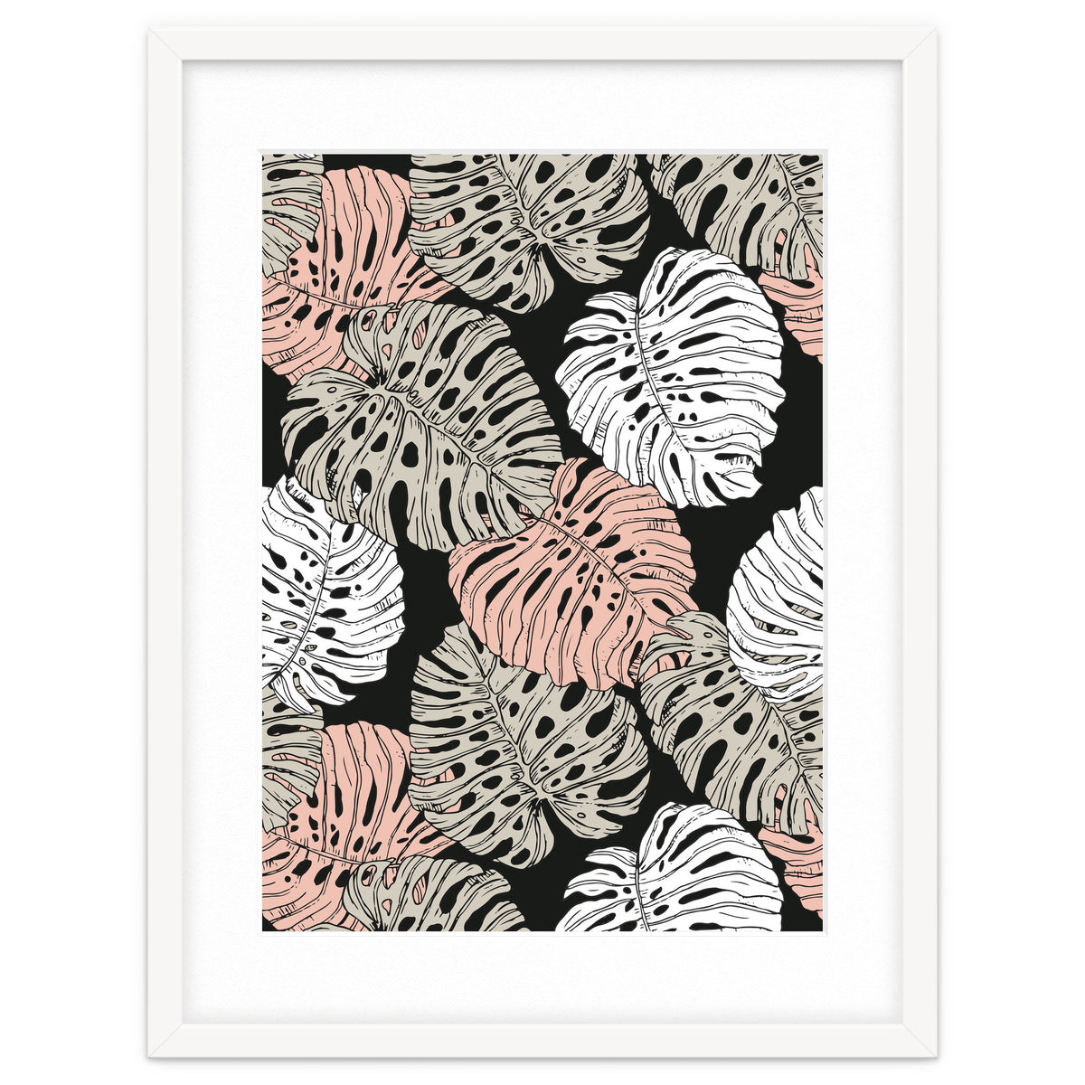 Monstera in the darkness of the jungle