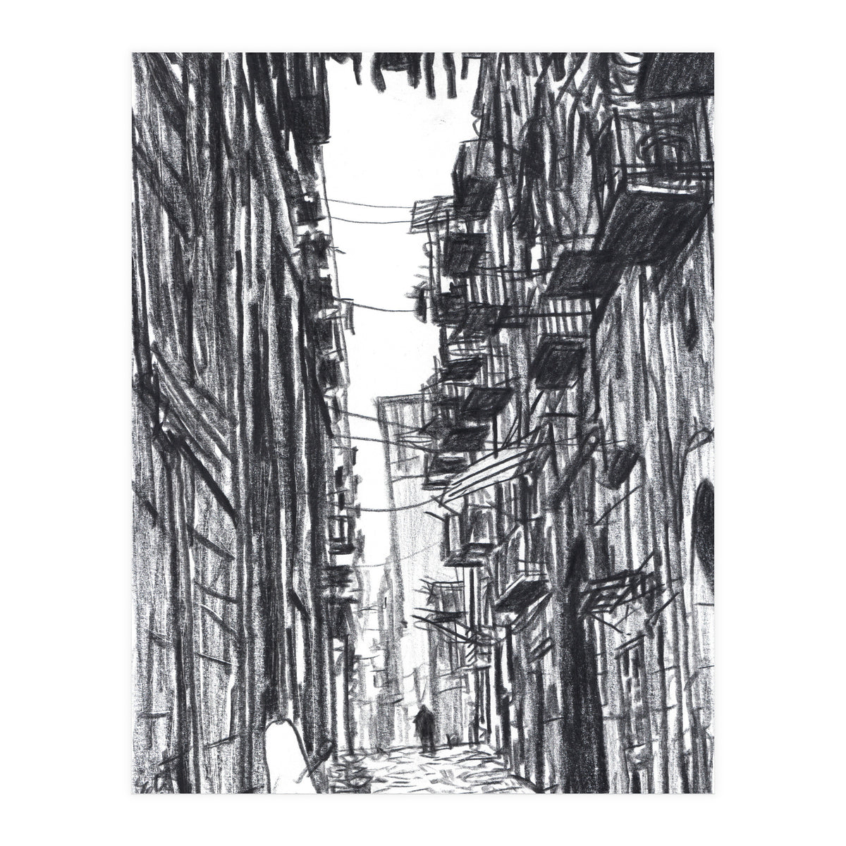 Napoli's Narrow Street (Print Only)