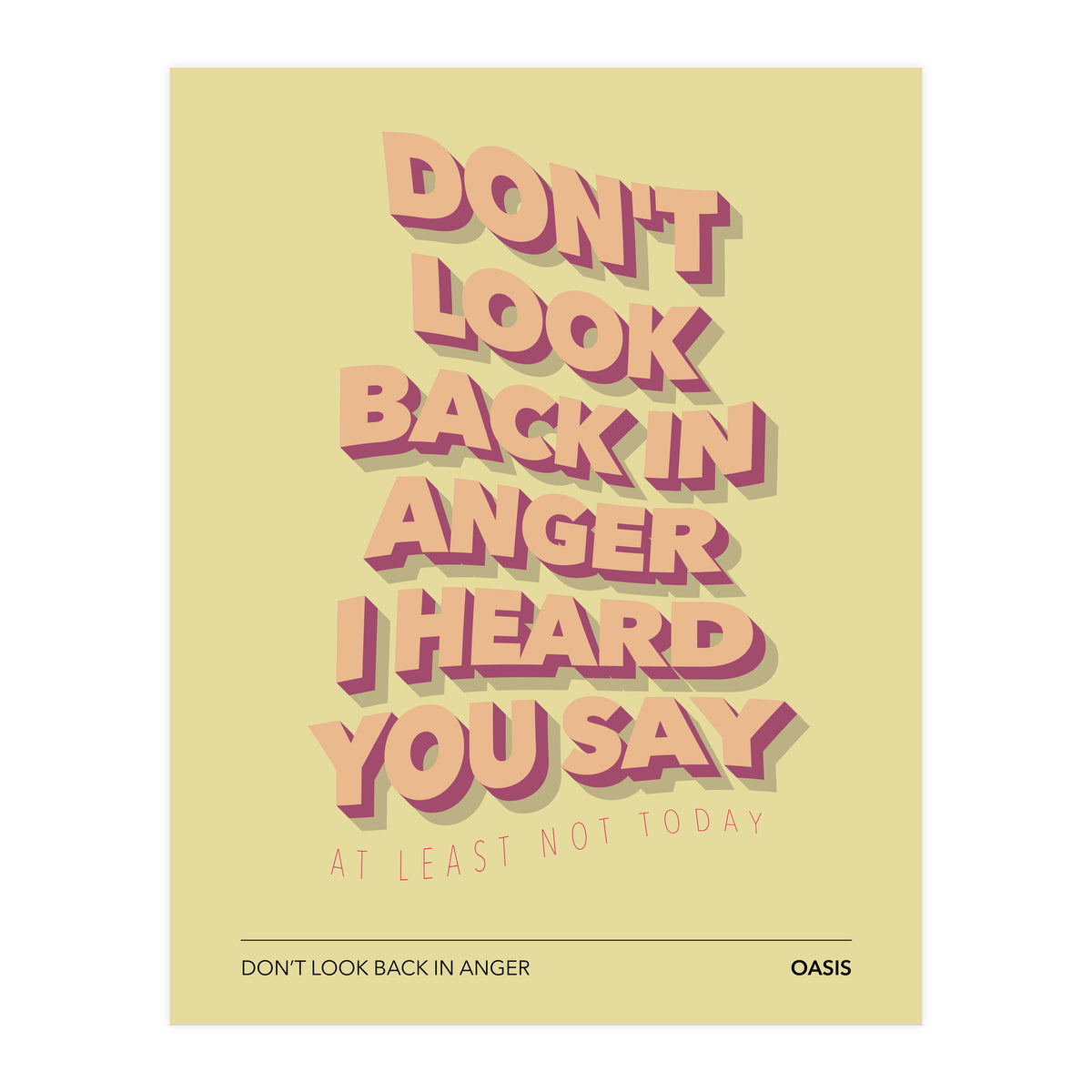 Oasis - Don't Look Back In Anger (Print Only)