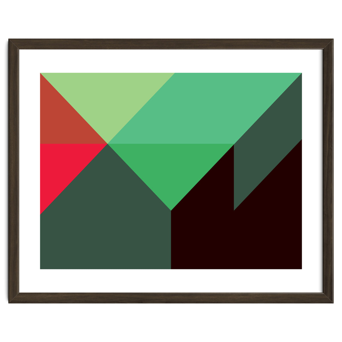 Geometric Shapes No. 30 - red, green & black