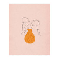 Pink and orange vase and plants (Print Only)