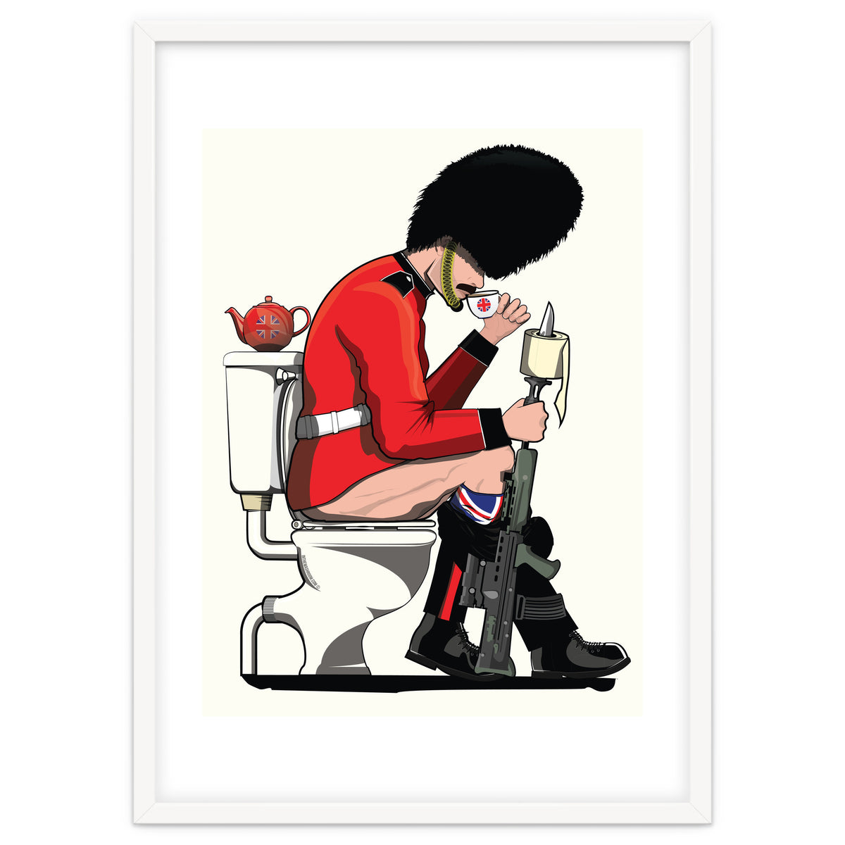 British Army Soldier on the Toilet, funny bathroom humour.