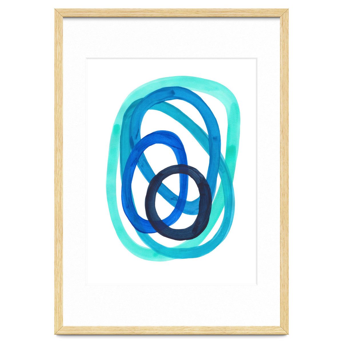 Marine Blues Blue Teal Turquoise Navy Blue Nesting Circles