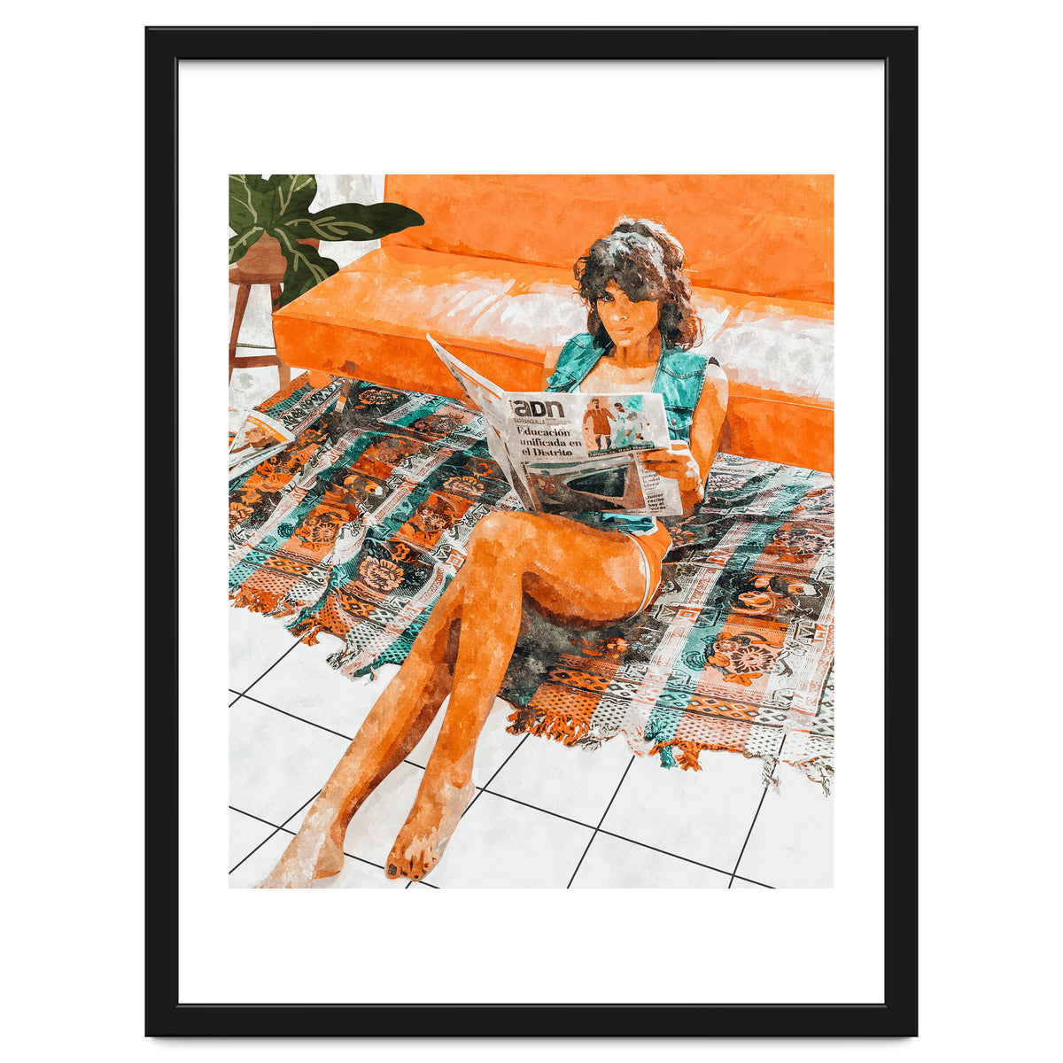 The Gossip Column | Modern Bohemian Woman Hippie Décor | Staycation Fashion Painting