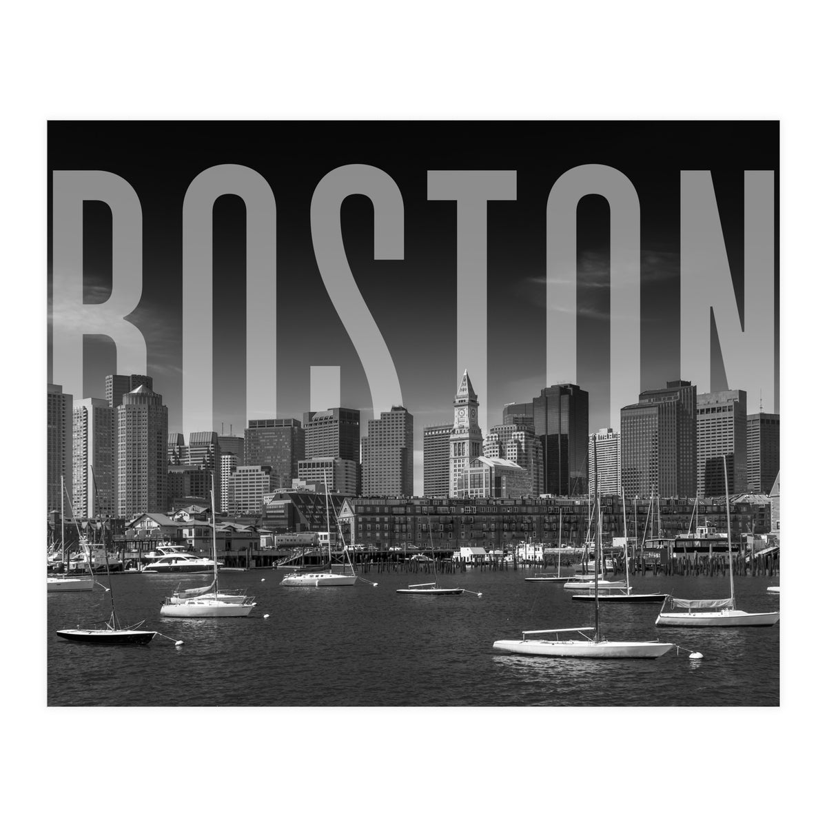 BOSTON Skyline | Monochrome (Print Only)