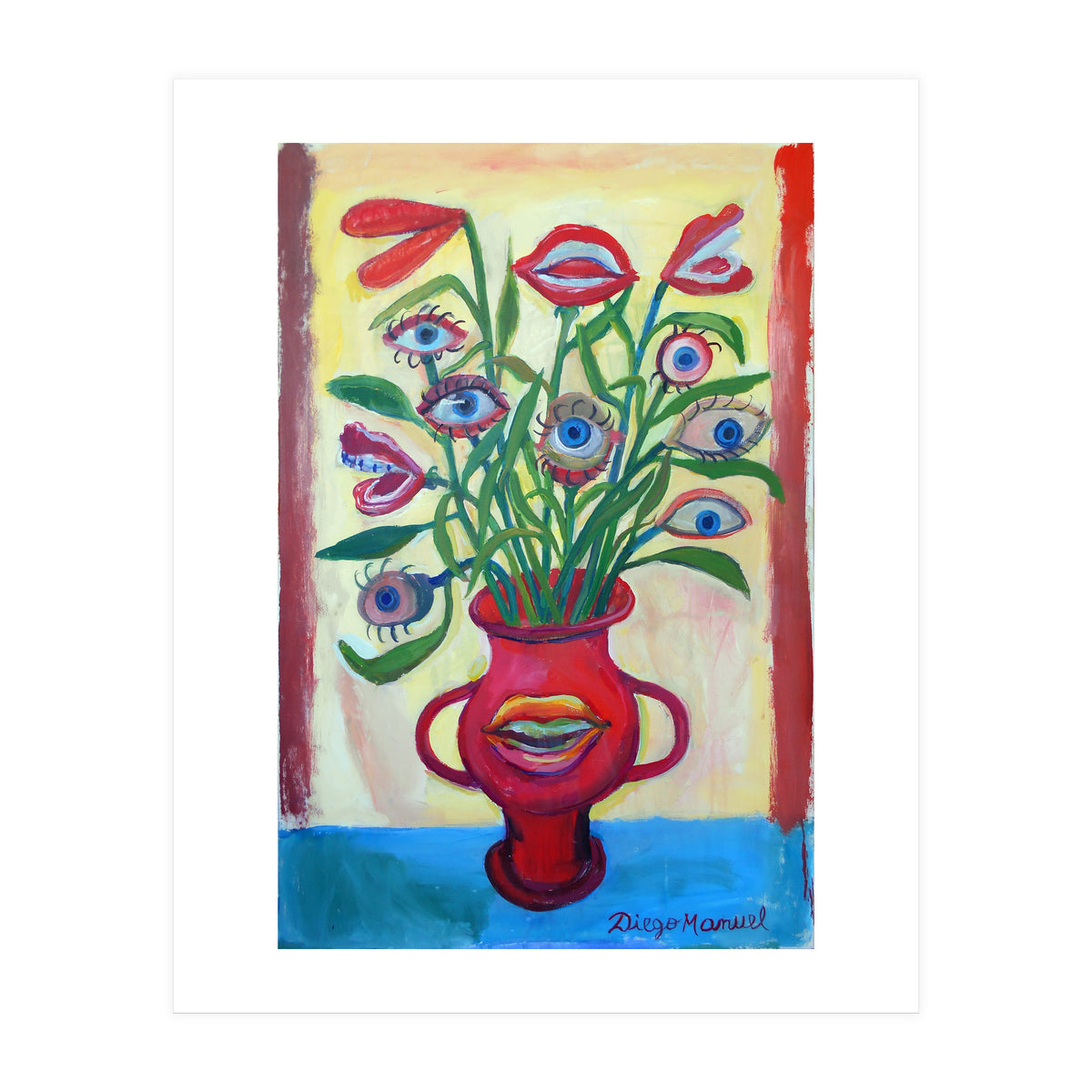 Florero Y Ojos (Print Only)