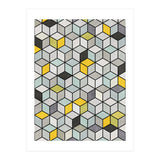 Colorful Concrete Cubes - Yellow, Blue, Grey (Print Only) thumbnail