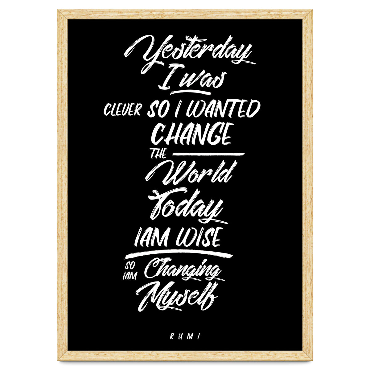 Changing Myself - Rumi Quote Typography