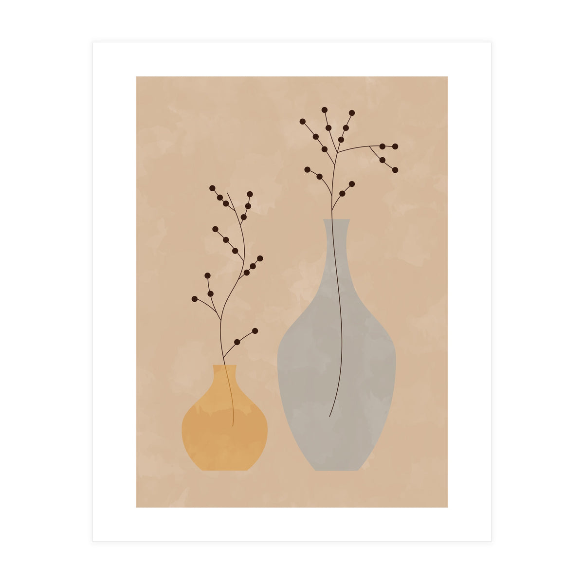 Mid Century Boho Pottery (Print Only)