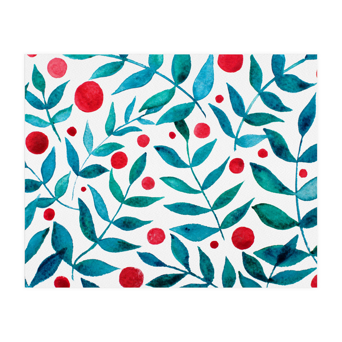 Watercolor Teal Branches (Print Only)