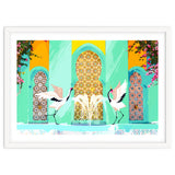 Moroccan Courtyard | Heron Animal Wildlife & Ethnic Vintage Architecture | Royal Fountain Palace thumbnail