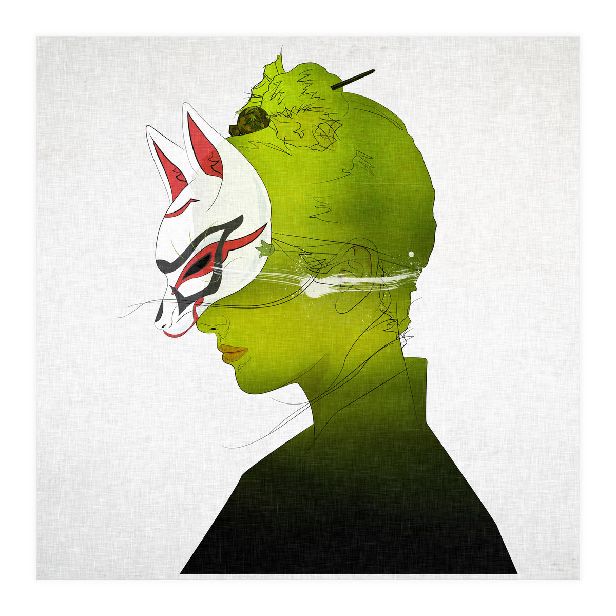 Fox Mask Side Face (Print Only)