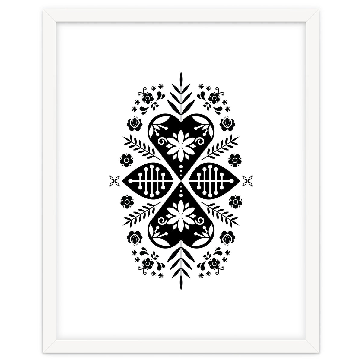 Scandinavian Folk Pattern Monochrome