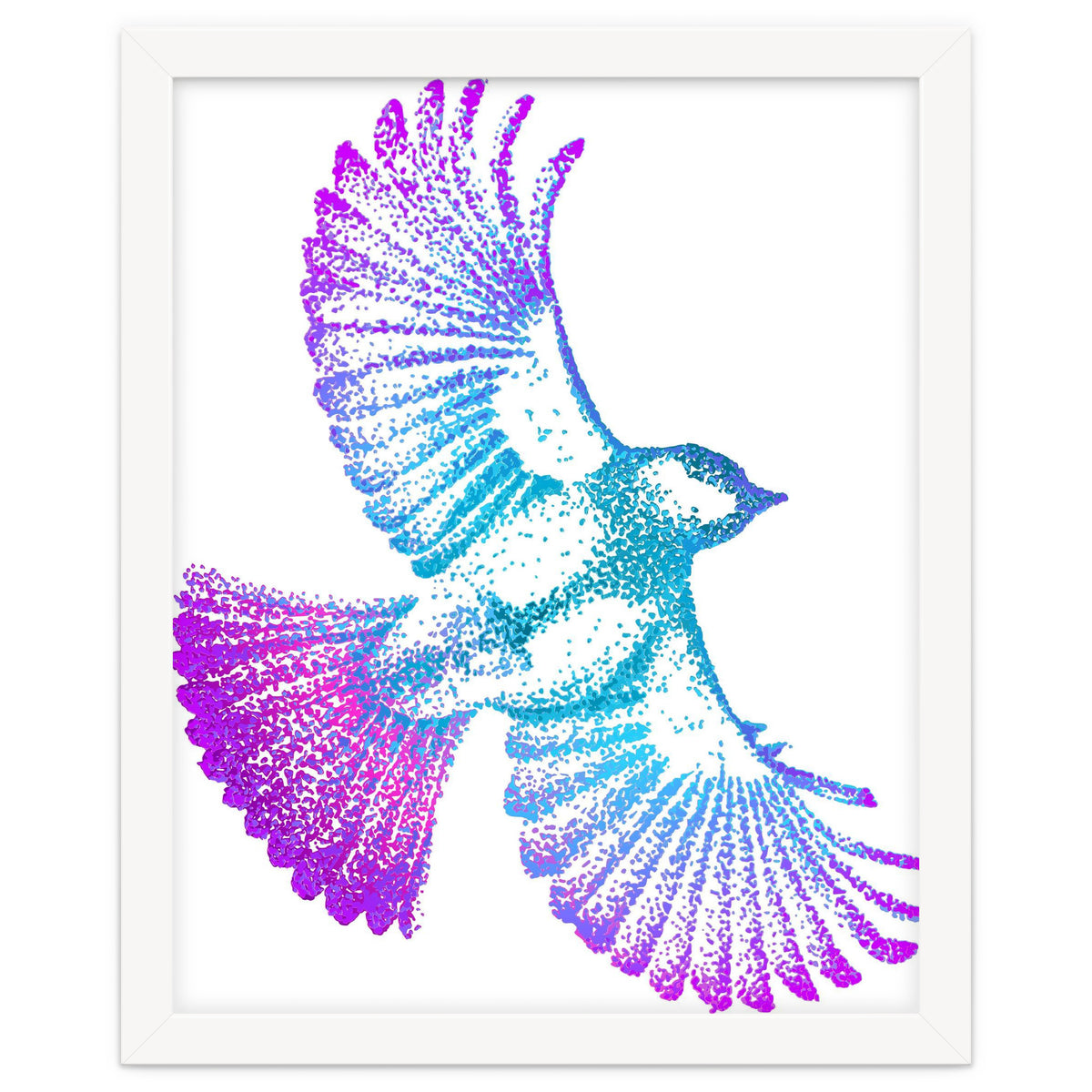 Flying Bird in Electric Blue