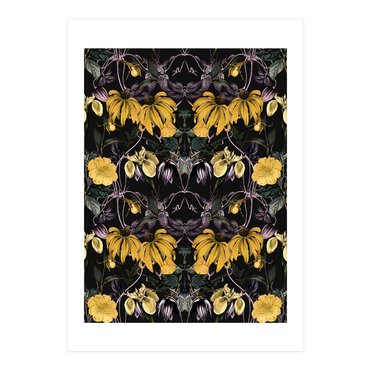 Nocturnal botanical garden kaleidoscope (Print Only)