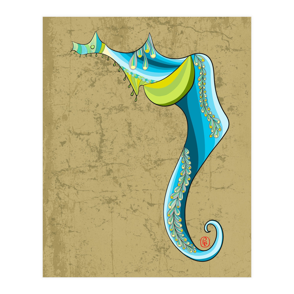 Blue Striped Magpie (Print Only)