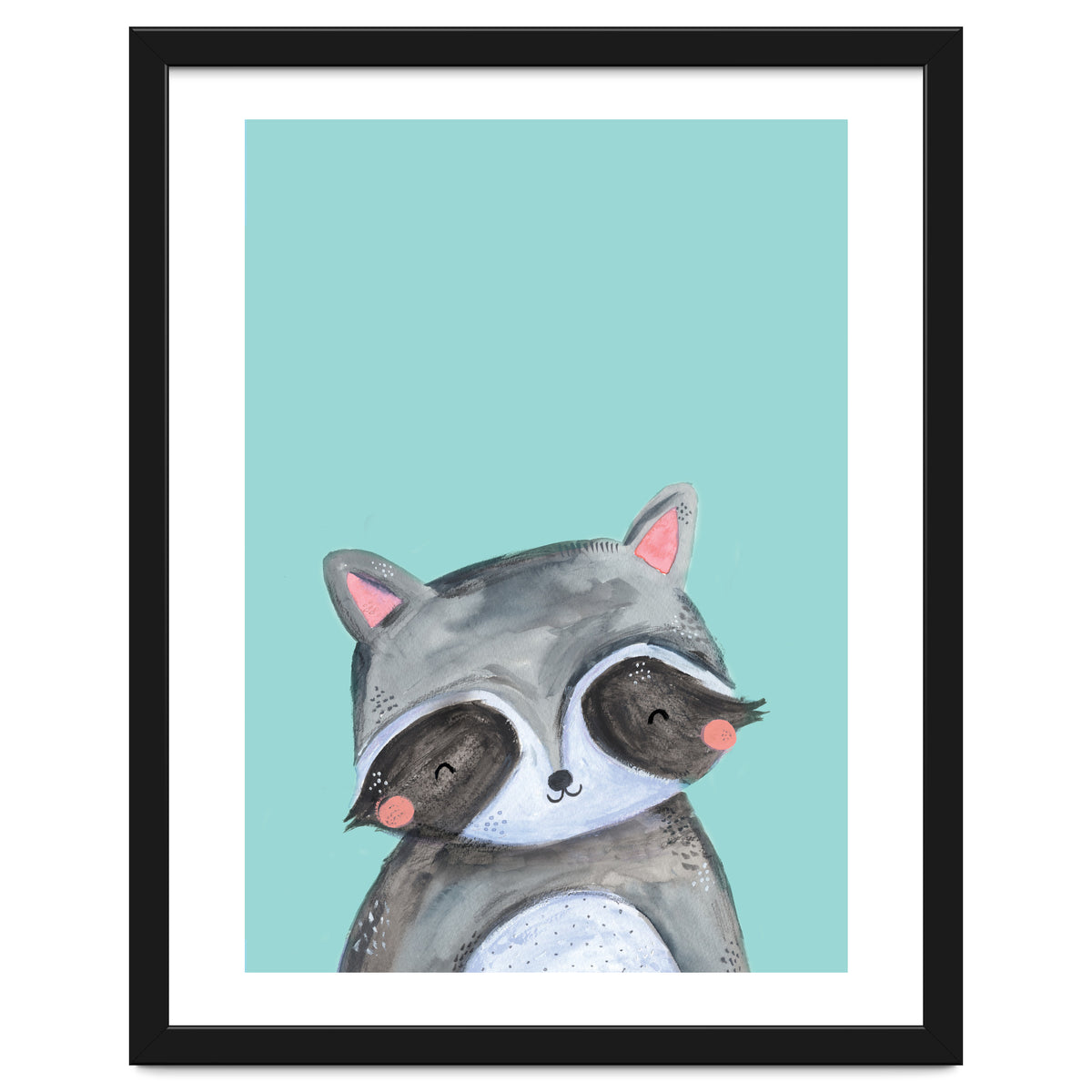 Woodland Racoon On Mint