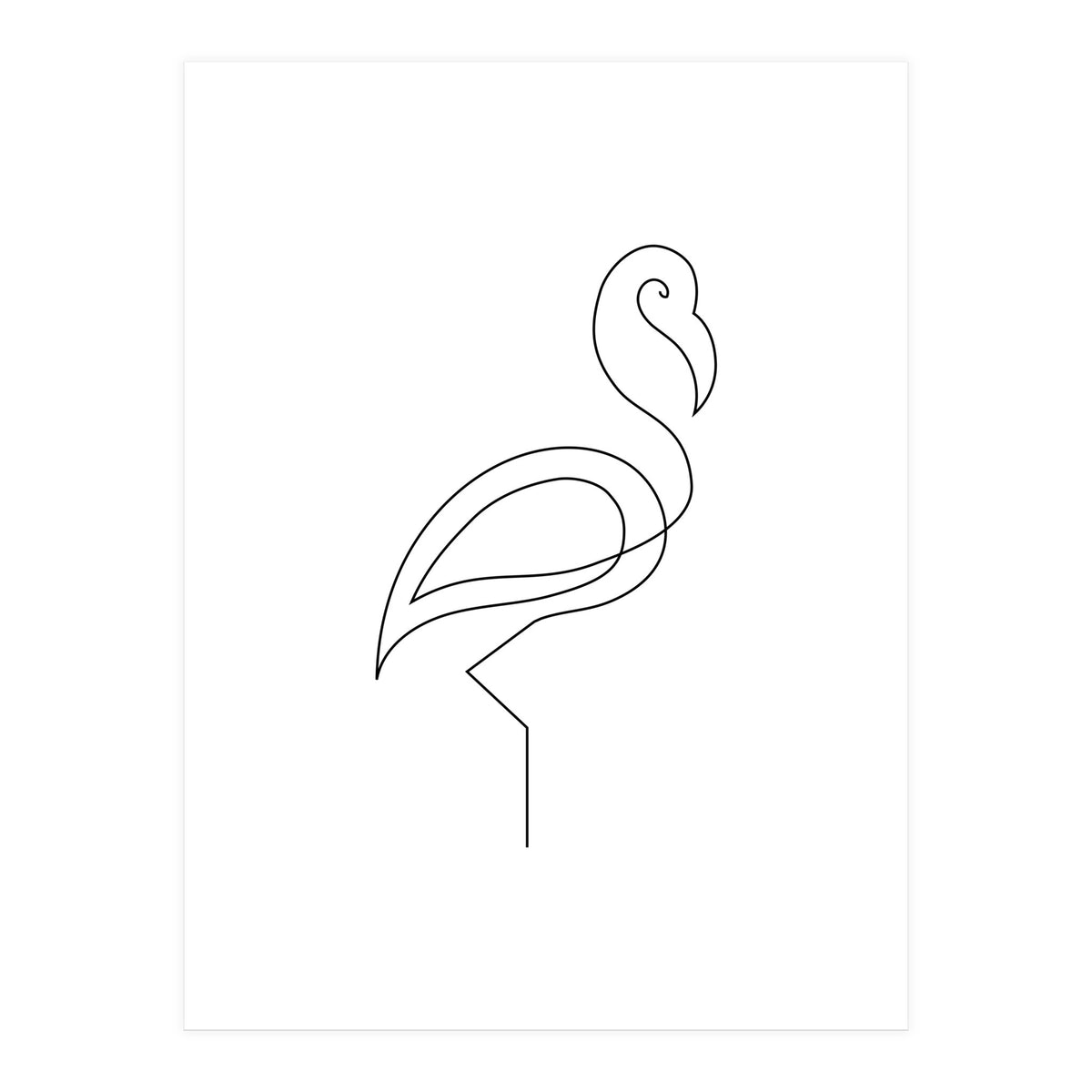 One Line Art Flamingo (Print Only)