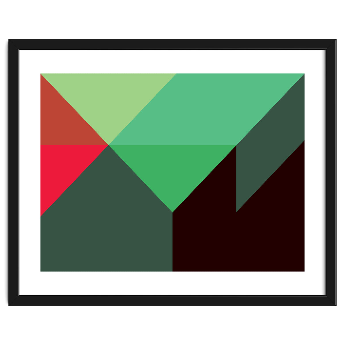 Geometric Shapes No. 30 - red, green & black