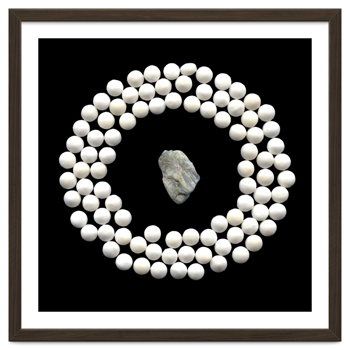 White pearls and stone