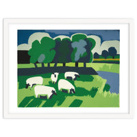 Sheep In A Field Impressionist Landscape