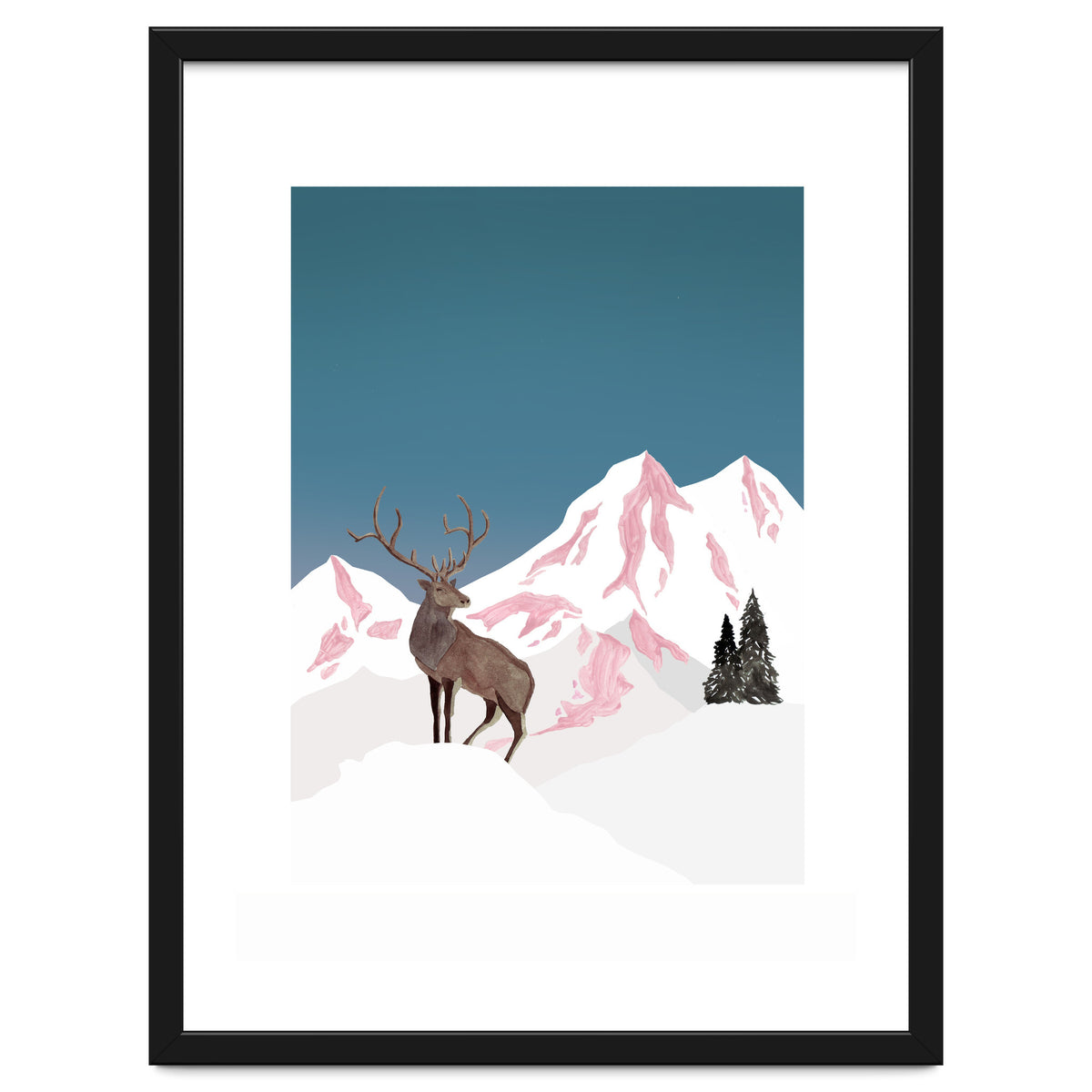 Mountain Love Winter Stag