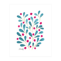 Springtime Floral | Teal and Pink (Print Only)