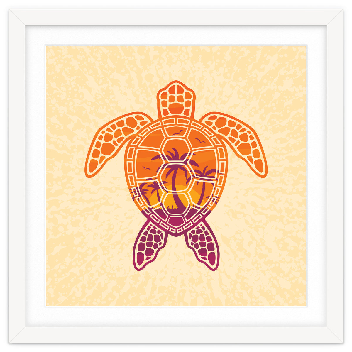 Tropical Sunset Sea Turtle Design