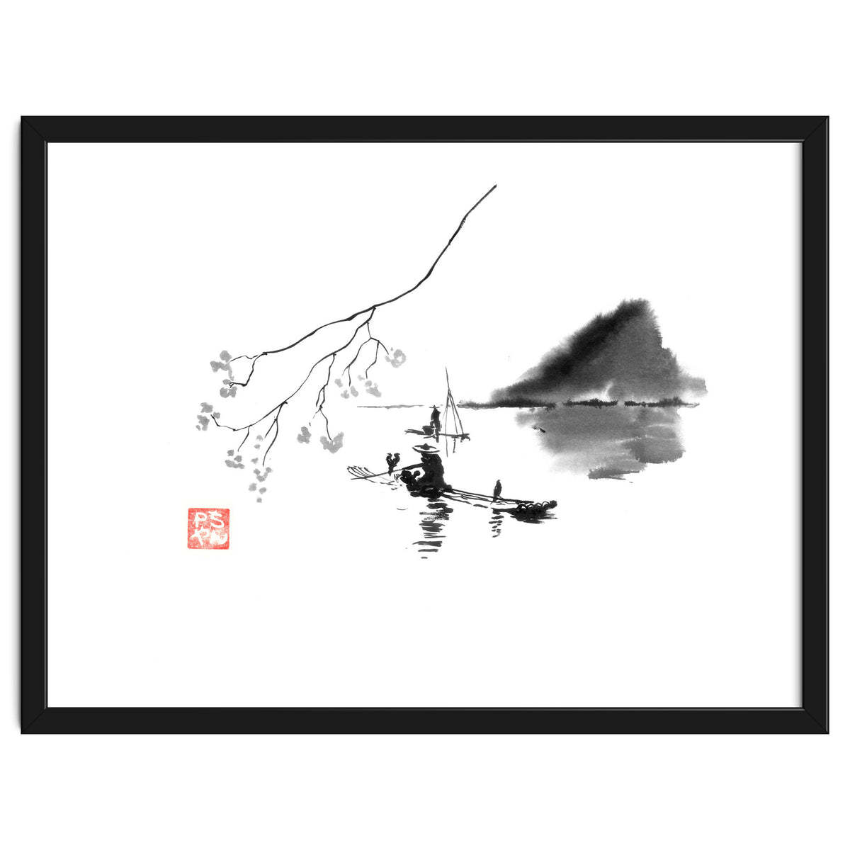 Fishermen on river li