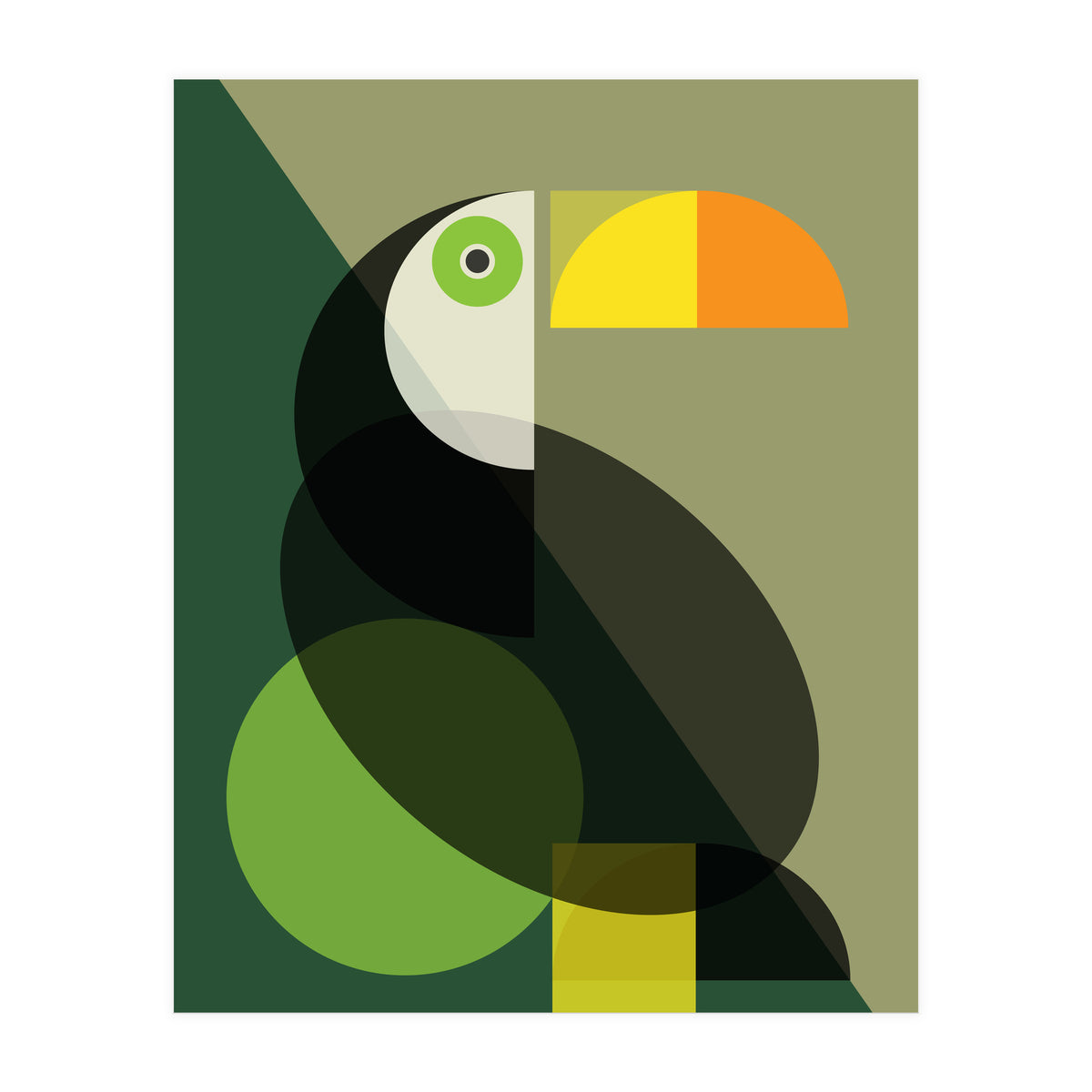 Mid Century Geometric Toucan (Print Only)
