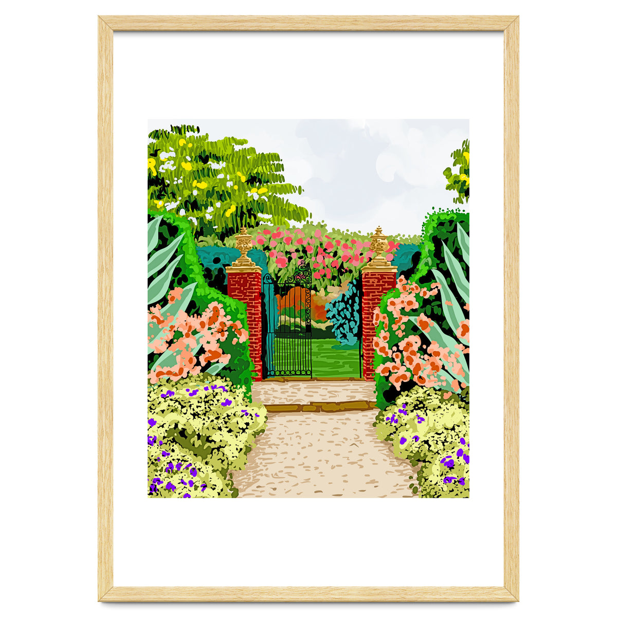 Gated Garden, Nature Landscape Painting