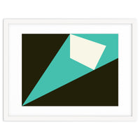 Geometric Shapes No. 72 - turquoise, white & black