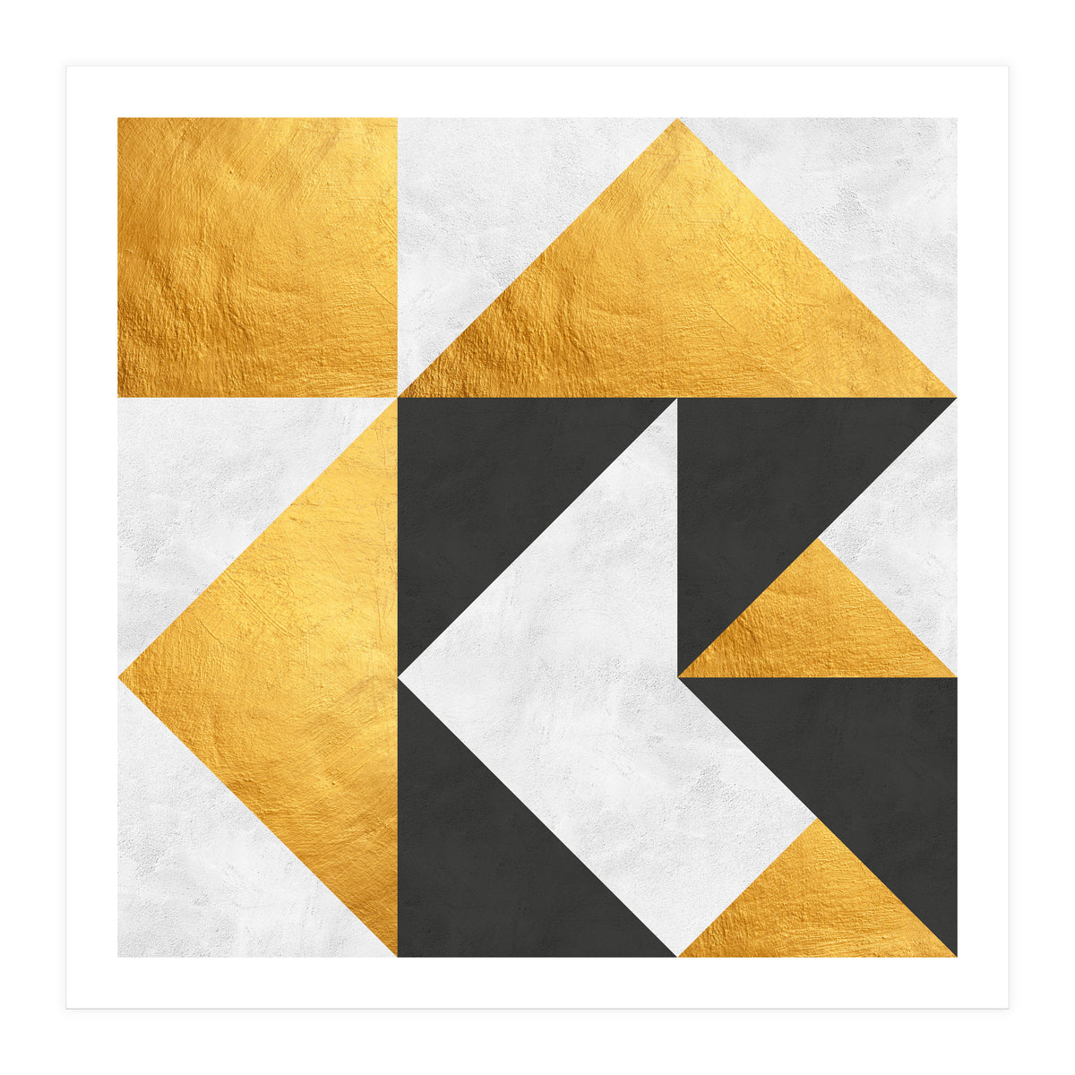 Gray and Gold Composition II (Print Only)