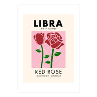 Libra Birth Flower Red Rose (Print Only)