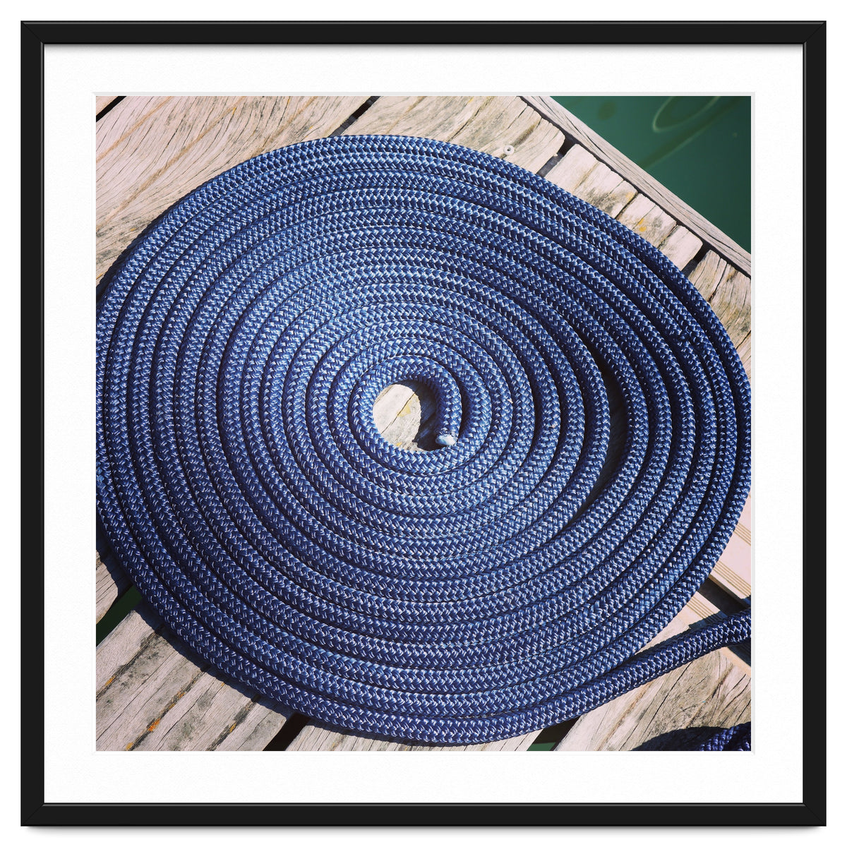 Blue rope coil