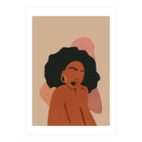 Black Woman Portrait Abstract Boho (Print Only) thumbnail