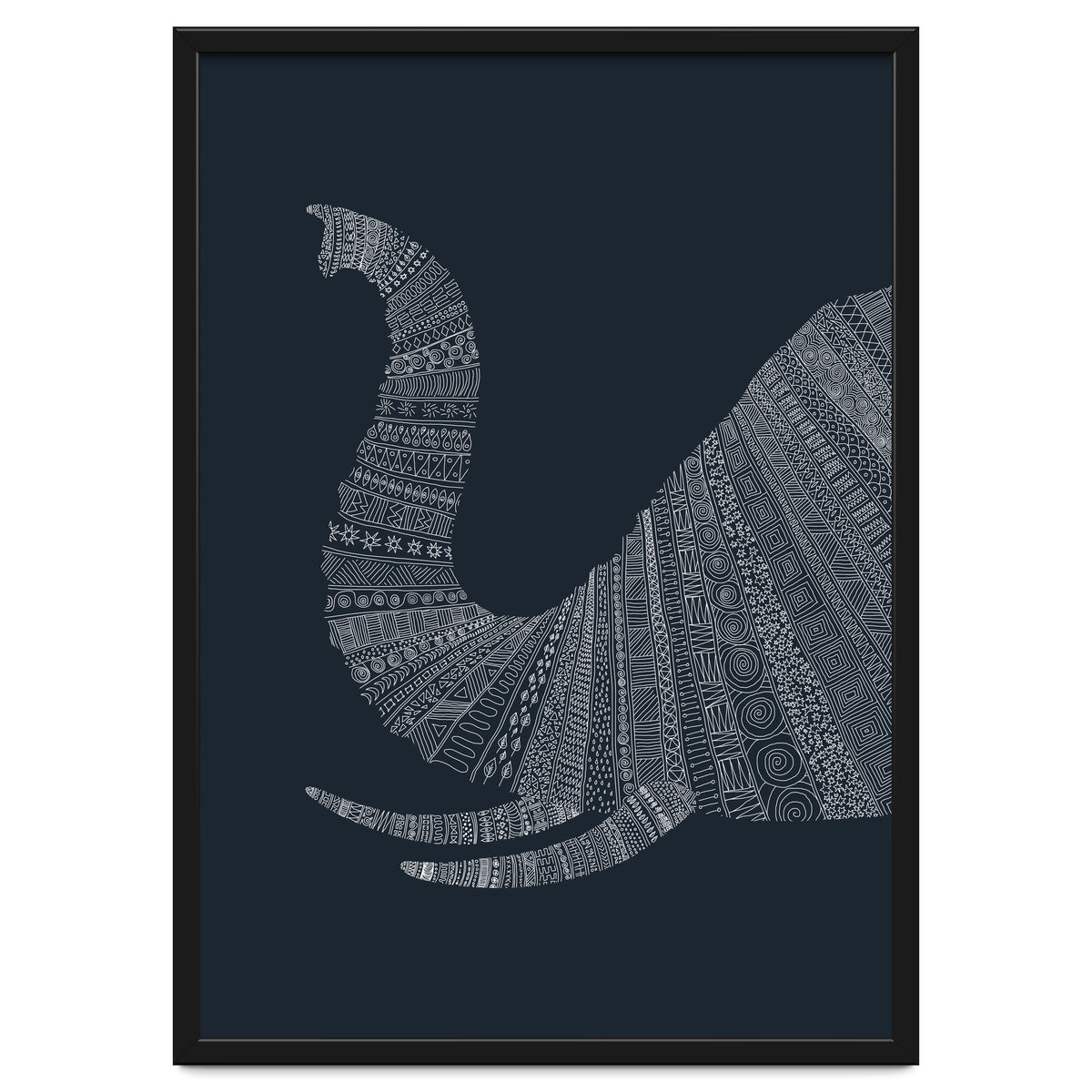 Elephant Blue Poster