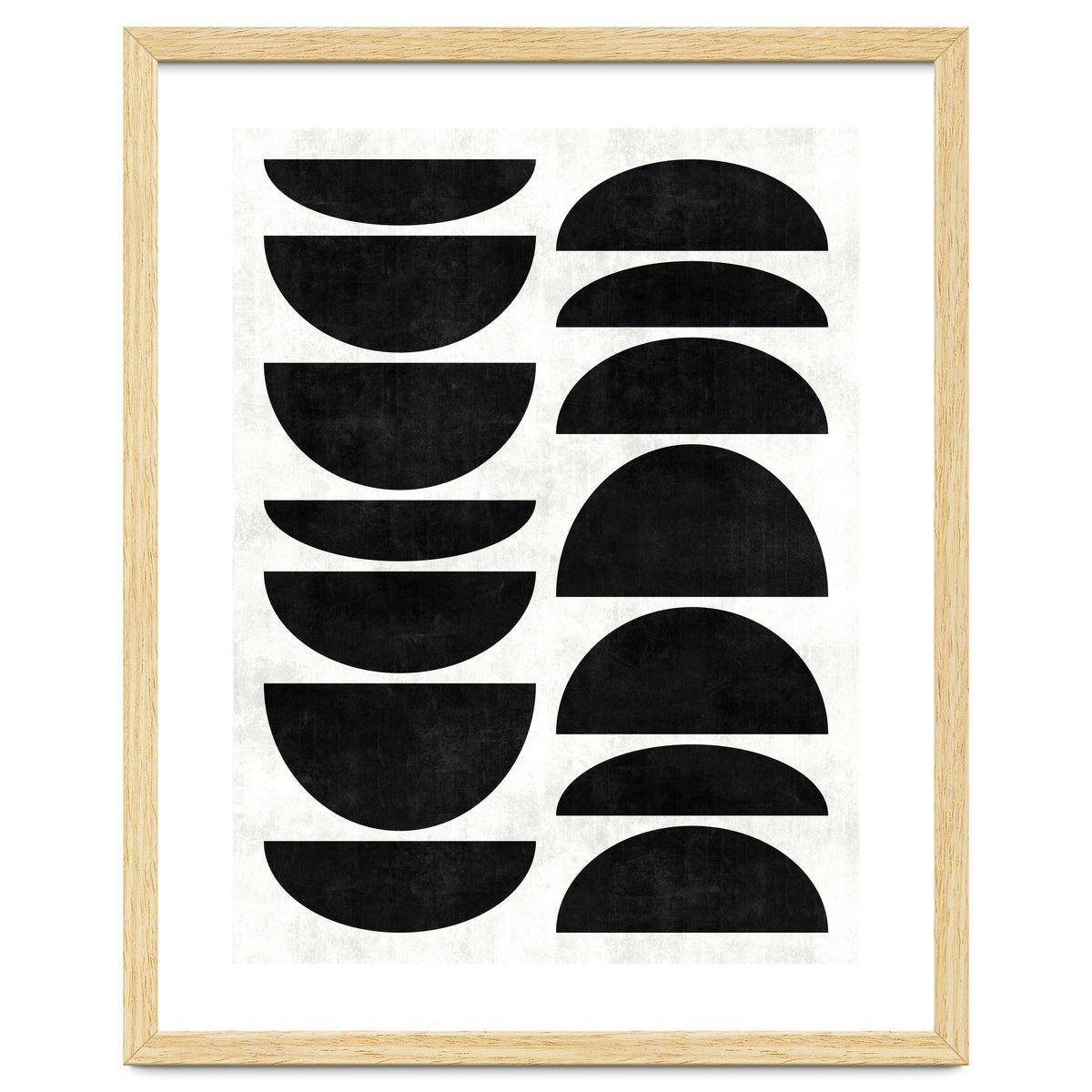 Mid-Century Modern Pattern No.9 - Black and White Concrete