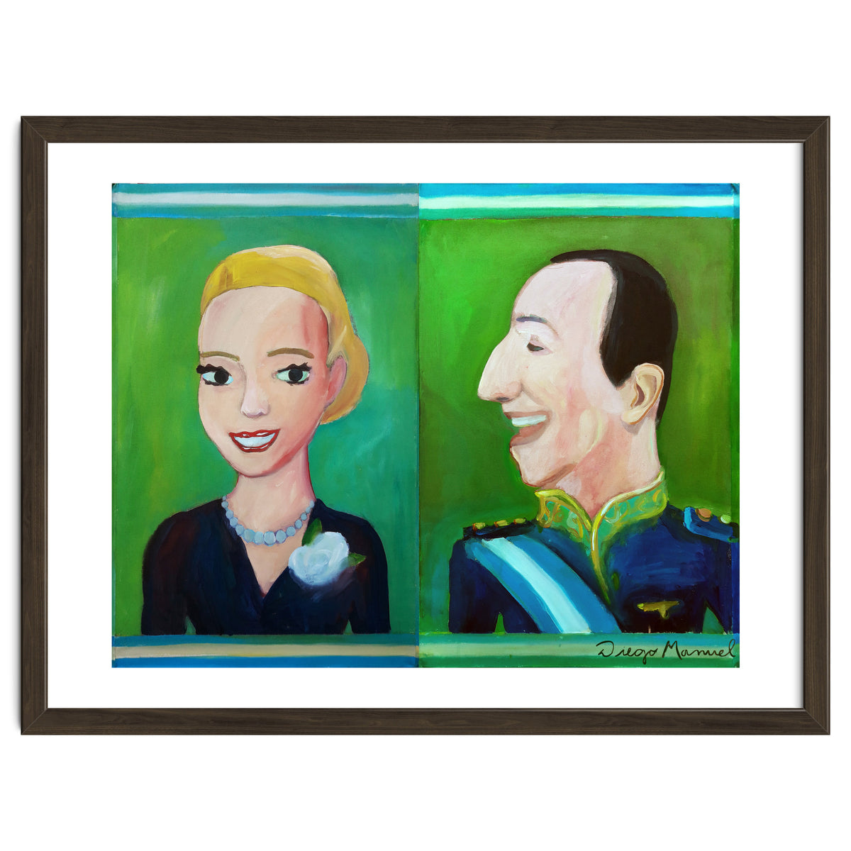 Evita y Juan Perón Díptico