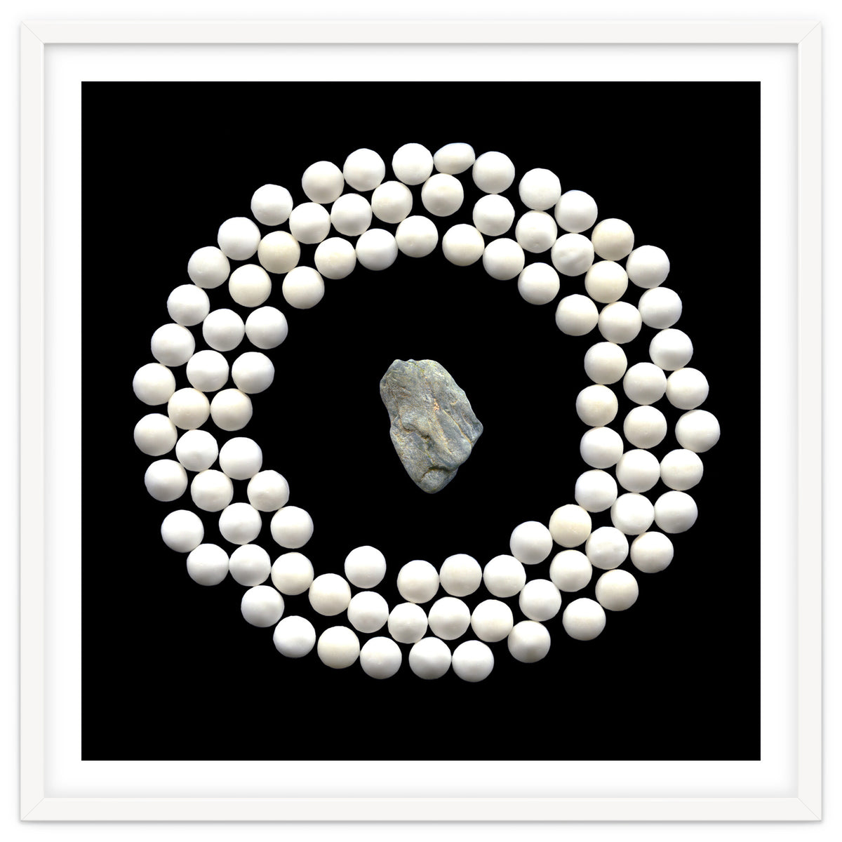 White pearls and stone