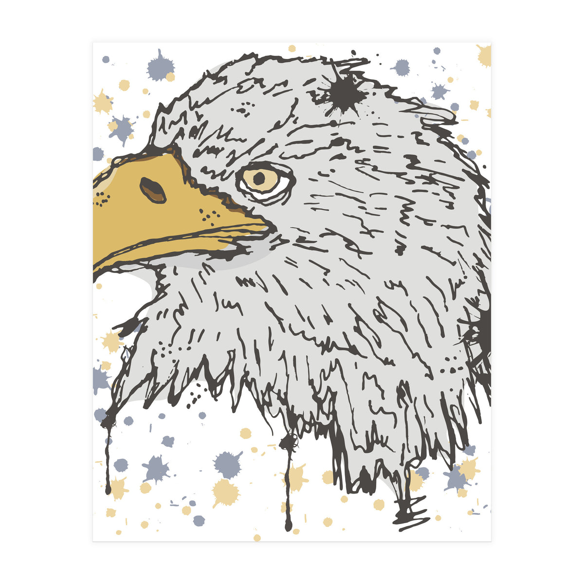 Eagle scribble sketch (Print Only)