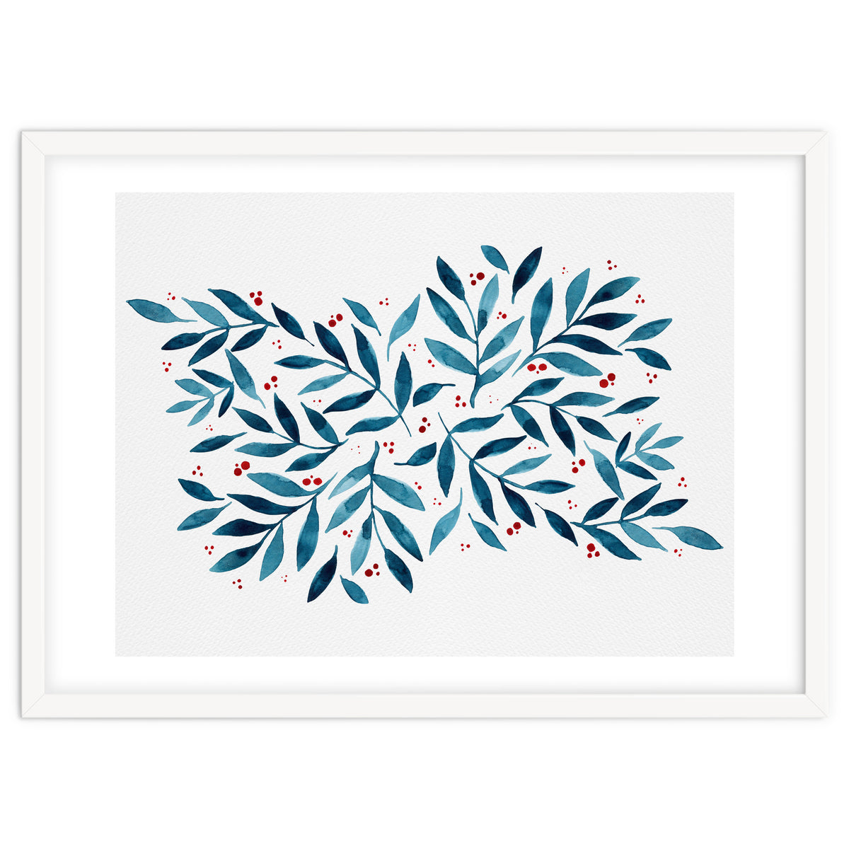 Teal Branches And Dots