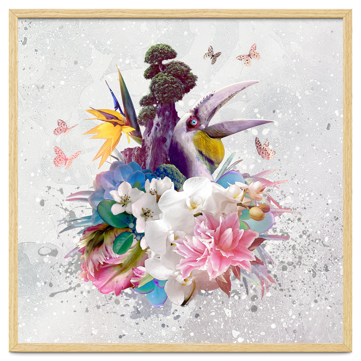 Floral Hornbill Grey