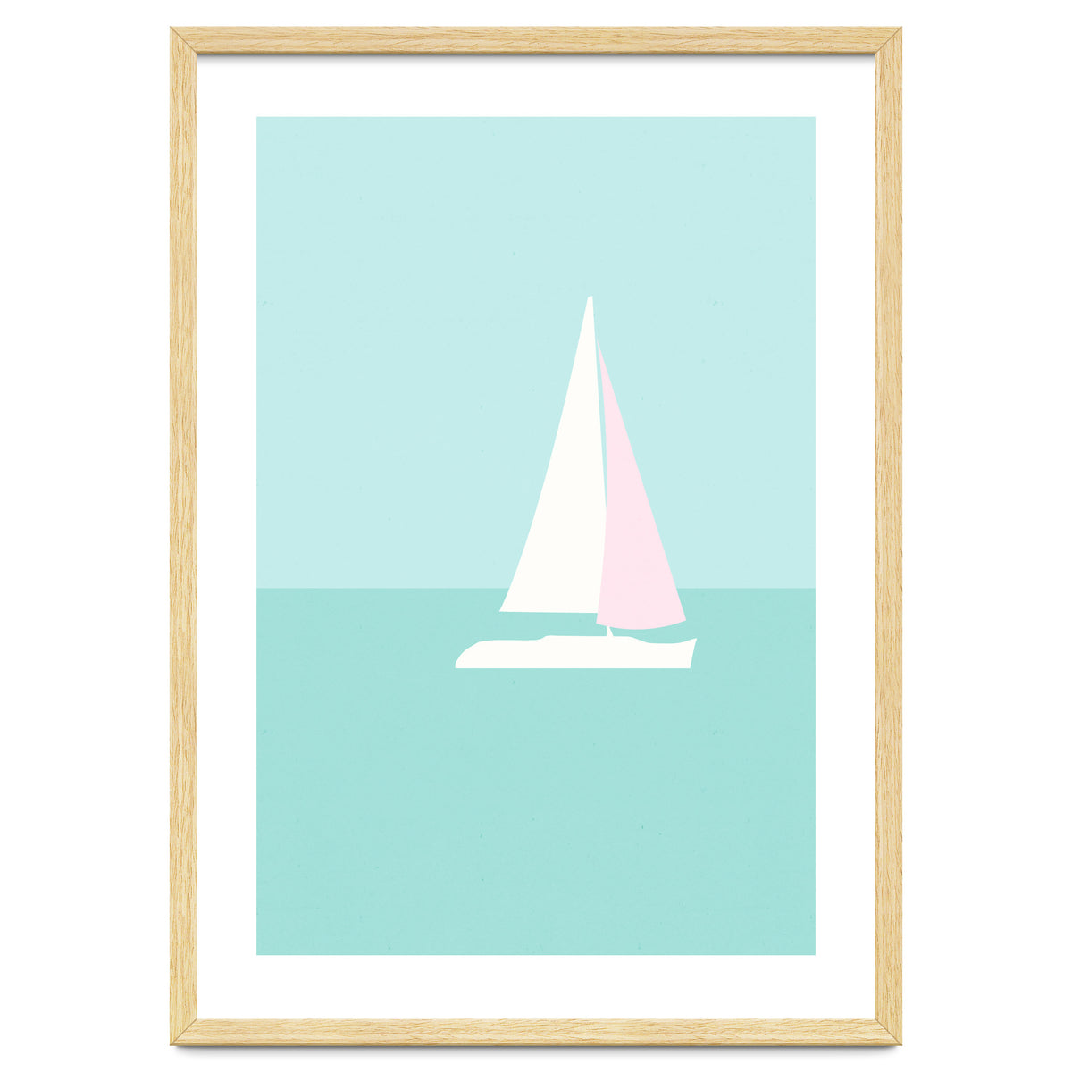 Minimal Sailboat - Turquoise Coast