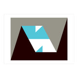 Geometric Shapes No. 48 - grey & blue (Print Only) thumbnail