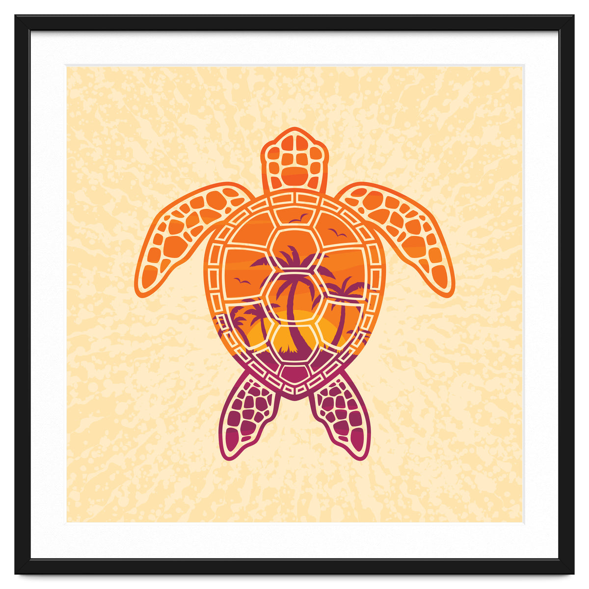 Tropical Sunset Sea Turtle Design