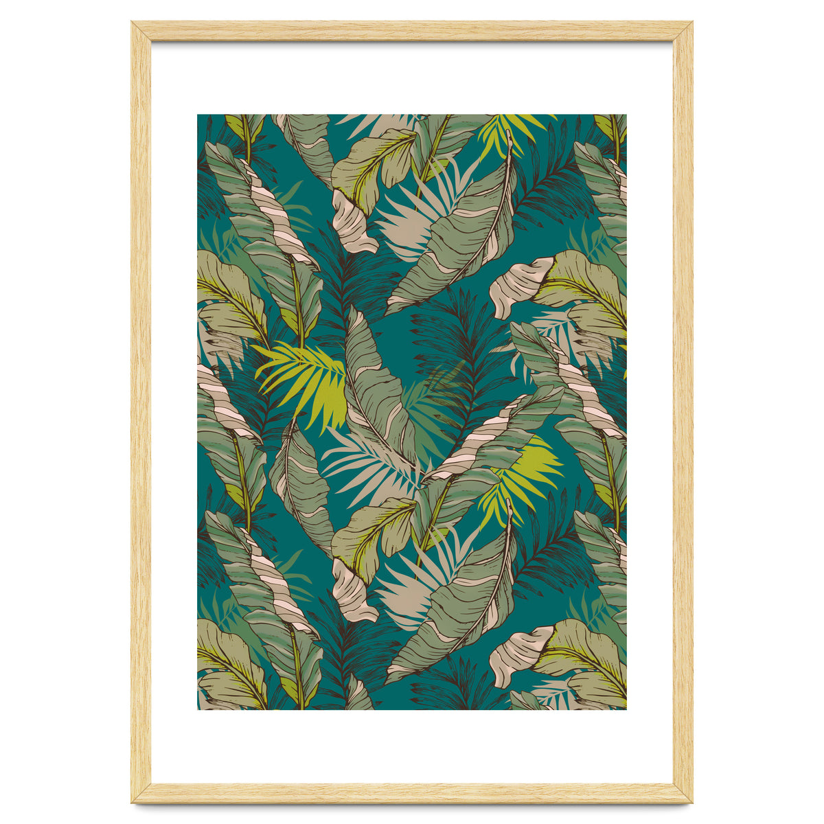 Drawing of wild tropical jungle